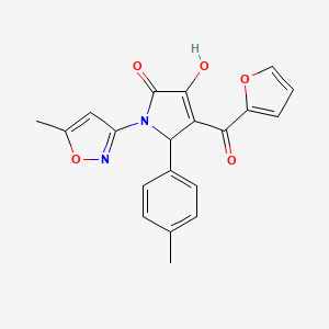 molecular formula C20H16N2O5 B2958734 4-(furan-2-carbonyl)-3-hydroxy-1-(5-methylisoxazol-3-yl)-5-(p-tolyl)-1H-pyrrol-2(5H)-one CAS No. 618871-81-1