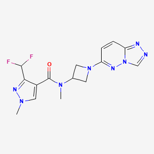 molecular formula C15H16F2N8O B2958735 N-(1-([1,2,4]triazolo[4,3-b]pyridazin-6-yl)azetidin-3-yl)-3-(difluoromethyl)-N,1-dimethyl-1H-pyrazole-4-carboxamide CAS No. 2320886-70-0