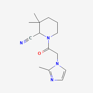 3,3-Dimethyl-1-[2-(2-methylimidazol-1-yl)acetyl]piperidine-2-carbonitrile