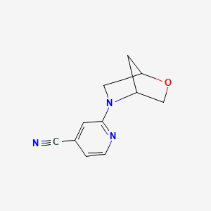 molecular formula C11H11N3O B2958737 2-(2-Oxa-5-azabicyclo[2.2.1]heptan-5-yl)isonicotinonitrile CAS No. 1866195-78-9