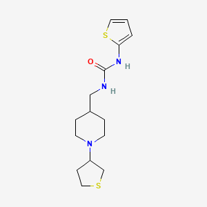 molecular formula C15H23N3OS2 B2958738 1-((1-(Tetrahydrothiophen-3-yl)piperidin-4-yl)methyl)-3-(thiophen-2-yl)urea CAS No. 2034477-60-4