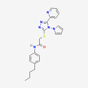 N-(4-butylphenyl)-2-{[5-(pyridin-2-yl)-4-(1H-pyrrol-1-yl)-4H-1,2,4-triazol-3-yl]sulfanyl}acetamide