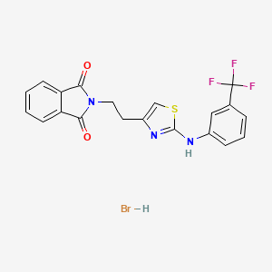 molecular formula C20H15BrF3N3O2S B2958740 2-[2-(2-{[3-(trifluoromethyl)phenyl]amino}-1,3-thiazol-4-yl)ethyl]-2,3-dihydro-1H-isoindole-1,3-dione hydrobromide CAS No. 1029989-18-1
