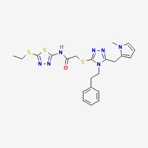N-[5-(ethylthio)-1,3,4-thiadiazol-2-yl]-2-{[5-[(1-methyl-1H-pyrrol-2-yl)methyl]-4-(2-phenylethyl)-4H-1,2,4-triazol-3-yl]thio}acetamide