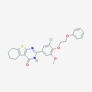 molecular formula C25H23ClN2O4S B295875 2-[3-chloro-5-methoxy-4-(2-phenoxyethoxy)phenyl]-5,6,7,8-tetrahydro[1]benzothieno[2,3-d]pyrimidin-4(3H)-one 