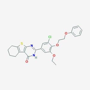 molecular formula C26H25ClN2O4S B295876 2-[3-chloro-5-ethoxy-4-(2-phenoxyethoxy)phenyl]-5,6,7,8-tetrahydro[1]benzothieno[2,3-d]pyrimidin-4(3H)-one 