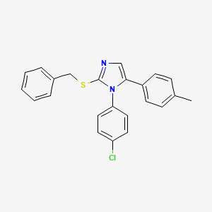 molecular formula C23H19ClN2S B2958763 2-(苄硫基)-1-(4-氯苯基)-5-(对甲苯基)-1H-咪唑 CAS No. 1226430-09-6