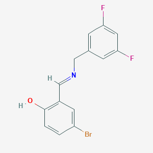 molecular formula C14H10BrF2NO B2958767 4-溴-2-{(E)-[(3,5-二氟苄基)亚氨基]甲基}苯酚 CAS No. 1232825-44-3