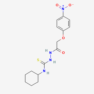 molecular formula C15H20N4O4S B2958768 1-Cyclohexyl-3-[[2-(4-nitrophenoxy)acetyl]amino]thiourea CAS No. 77229-51-7