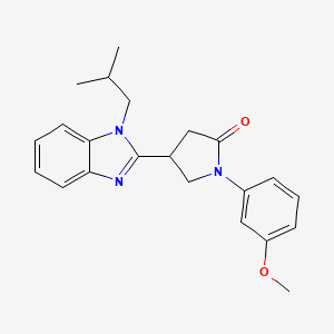 molecular formula C22H25N3O2 B2958769 4-(1-isobutyl-1H-benzo[d]imidazol-2-yl)-1-(3-methoxyphenyl)pyrrolidin-2-one CAS No. 579439-60-4