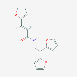 molecular formula C17H15NO4 B2958772 (E)-N-(2,2-di(furan-2-yl)ethyl)-3-(furan-2-yl)acrylamide CAS No. 2097939-88-1