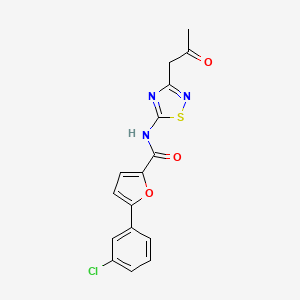 molecular formula C16H12ClN3O3S B2958776 5-(3-chlorophenyl)-N-[3-(2-oxopropyl)-1,2,4-thiadiazol-5-yl]furan-2-carboxamide CAS No. 838606-37-4
