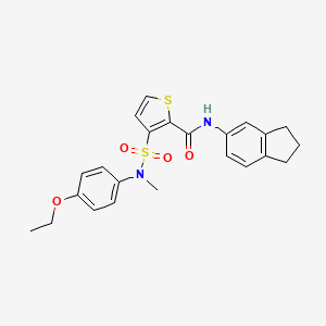 molecular formula C23H24N2O4S2 B2958777 N-(2,3-dihydro-1H-inden-5-yl)-3-[(4-ethoxyphenyl)(methyl)sulfamoyl]thiophene-2-carboxamide CAS No. 1251675-60-1