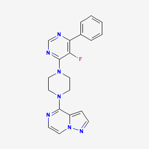 4-[4-(5-Fluoro-6-phenylpyrimidin-4-yl)piperazin-1-yl]pyrazolo[1,5-a]pyrazine