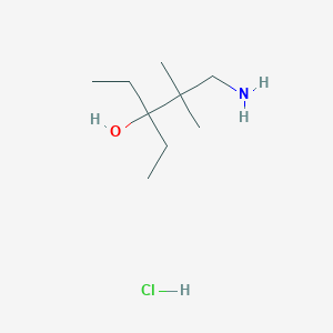 molecular formula C9H22ClNO B2958782 1-Amino-3-ethyl-2,2-dimethylpentan-3-ol hydrochloride CAS No. 1909311-83-6