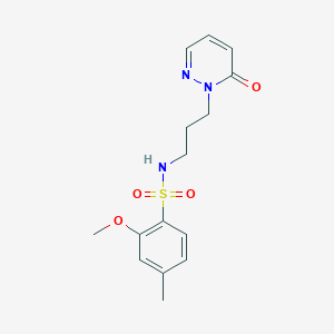 molecular formula C15H19N3O4S B2958785 2-methoxy-4-methyl-N-(3-(6-oxopyridazin-1(6H)-yl)propyl)benzenesulfonamide CAS No. 1105234-74-9