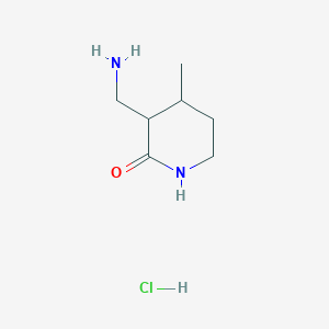 molecular formula C7H15ClN2O B2958788 3-(Aminomethyl)-4-methylpiperidin-2-one;hydrochloride CAS No. 2260935-85-9