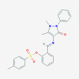 2-{(E)-[(1,5-dimethyl-3-oxo-2-phenyl-2,3-dihydro-1H-pyrazol-4-yl)imino]methyl}phenyl 4-methylbenzenesulfonate