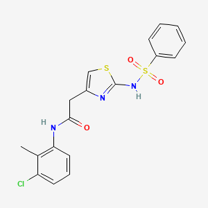 2-(2-benzenesulfonamido-1,3-thiazol-4-yl)-N-(3-chloro-2-methylphenyl)acetamide
