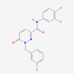 molecular formula C18H12F3N3O2 B2958797 N-(3,4-二氟苯基)-1-(3-氟苄基)-6-氧代-1,6-二氢哒嗪-3-甲酰胺 CAS No. 1040663-55-5