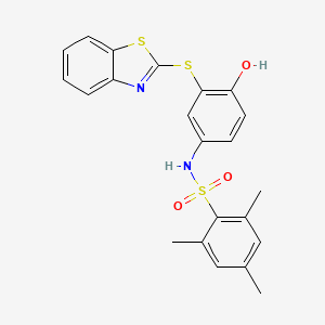 N-(3-(benzo[d]thiazol-2-ylthio)-4-hydroxyphenyl)-2,4,6-trimethylbenzenesulfonamide
