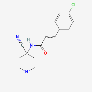 molecular formula C16H18ClN3O B2958802 3-(4-chlorophenyl)-N-(4-cyano-1-methylpiperidin-4-yl)prop-2-enamide CAS No. 1376446-17-1