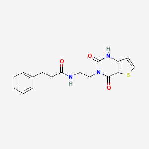 molecular formula C17H17N3O3S B2958804 N-(2-(2,4-二氧代-1,2-二氢噻吩[3,2-d]嘧啶-3(4H)-基)乙基)-3-苯基丙酰胺 CAS No. 2034285-39-5