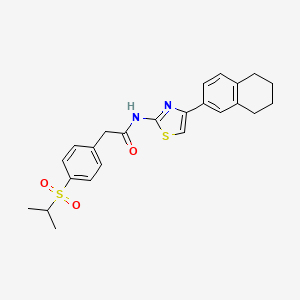 molecular formula C24H26N2O3S2 B2958815 2-(4-(isopropylsulfonyl)phenyl)-N-(4-(5,6,7,8-tetrahydronaphthalen-2-yl)thiazol-2-yl)acetamide CAS No. 955620-26-5