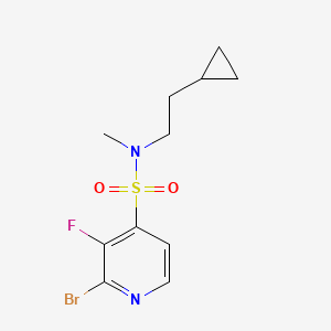 molecular formula C11H14BrFN2O2S B2958816 2-Bromo-N-(2-cyclopropylethyl)-3-fluoro-N-methylpyridine-4-sulfonamide CAS No. 2305486-10-4