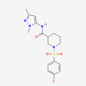 N-(1,3-dimethyl-1H-pyrazol-5-yl)-1-((4-fluorophenyl)sulfonyl)piperidine-3-carboxamide
