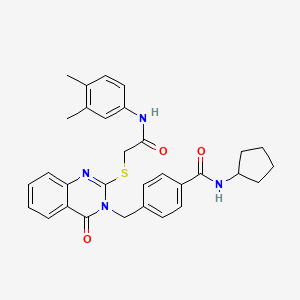N-cyclopentyl-4-((2-((2-((3,4-dimethylphenyl)amino)-2-oxoethyl)thio)-4-oxoquinazolin-3(4H)-yl)methyl)benzamide