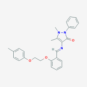 1,5-dimethyl-4-{[(E)-{2-[2-(4-methylphenoxy)ethoxy]phenyl}methylidene]amino}-2-phenyl-1,2-dihydro-3H-pyrazol-3-one