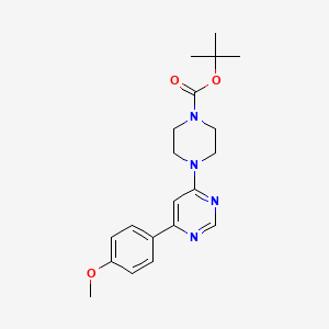 molecular formula C20H26N4O3 B2958820 叔丁基 4-(6-(4-甲氧基苯基)嘧啶-4-基)哌嗪-1-甲酸酯 CAS No. 1795412-24-6