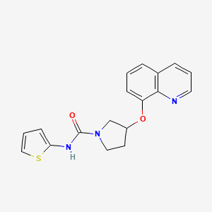 3-(quinolin-8-yloxy)-N-(thiophen-2-yl)pyrrolidine-1-carboxamide