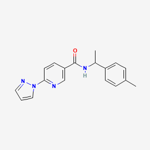 6-(1H-pyrazol-1-yl)-N-(1-(p-tolyl)ethyl)nicotinamide