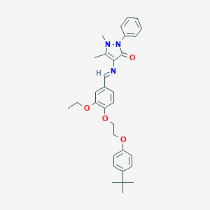 4-{[(E)-{4-[2-(4-tert-butylphenoxy)ethoxy]-3-ethoxyphenyl}methylidene]amino}-1,5-dimethyl-2-phenyl-1,2-dihydro-3H-pyrazol-3-one