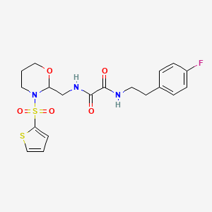 N1-(4-fluorophenethyl)-N2-((3-(thiophen-2-ylsulfonyl)-1,3-oxazinan-2-yl)methyl)oxalamide