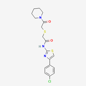 N-(4-(4-chlorophenyl)thiazol-2-yl)-2-((2-oxo-2-(piperidin-1-yl)ethyl)thio)acetamide