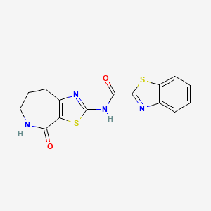 molecular formula C15H12N4O2S2 B2958837 N-(4-oxo-5,6,7,8-tetrahydro-4H-thiazolo[5,4-c]azepin-2-yl)benzo[d]thiazole-2-carboxamide CAS No. 1798042-27-9