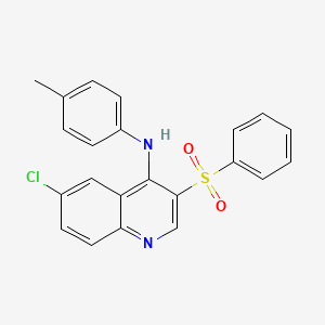 3-(benzenesulfonyl)-6-chloro-N-(4-methylphenyl)quinolin-4-amine
