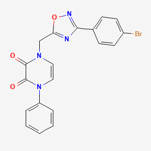 molecular formula C19H13BrN4O3 B2958857 1-((3-(4-bromophenyl)-1,2,4-oxadiazol-5-yl)methyl)-4-phenylpyrazine-2,3(1H,4H)-dione CAS No. 1251552-83-6