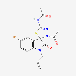 N-(3'-acetyl-1-allyl-5-bromo-2-oxo-3'H-spiro[indoline-3,2'-[1,3,4]thiadiazol]-5'-yl)acetamide