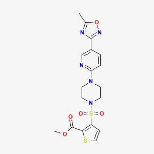 Methyl 3-((4-(5-(5-methyl-1,2,4-oxadiazol-3-yl)pyridin-2-yl)piperazin-1-yl)sulfonyl)thiophene-2-carboxylate