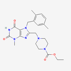 ethyl 4-{[7-(2,5-dimethylbenzyl)-3-methyl-2,6-dioxo-2,3,6,7-tetrahydro-1H-purin-8-yl]methyl}piperazine-1-carboxylate