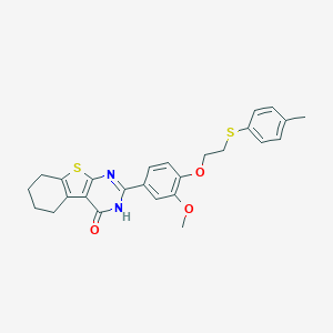 2-(3-methoxy-4-{2-[(4-methylphenyl)sulfanyl]ethoxy}phenyl)-5,6,7,8-tetrahydro[1]benzothieno[2,3-d]pyrimidin-4(3H)-one