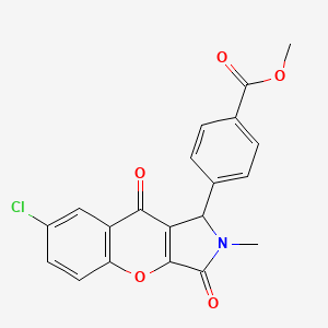 Methyl 4-(7-chloro-2-methyl-3,9-dioxo-1,2,3,9-tetrahydrochromeno[2,3-c]pyrrol-1-yl)benzoate
