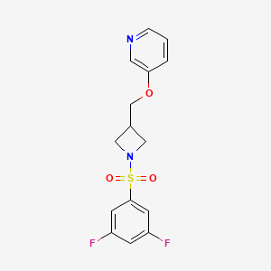 molecular formula C15H14F2N2O3S B2958885 3-[[1-(3,5-Difluorophenyl)sulfonylazetidin-3-yl]methoxy]pyridine CAS No. 2379995-59-0