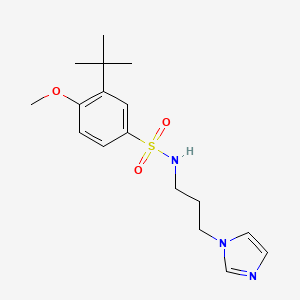 molecular formula C17H25N3O3S B2958894 3-tert-Butyl-N-(3-imidazol-1-yl-propyl)-4-methoxy-benzenesulfonamide CAS No. 873671-72-8
