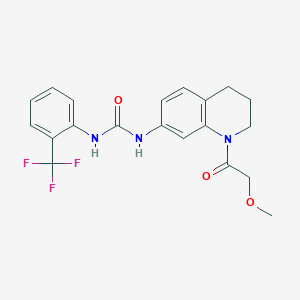 molecular formula C20H20F3N3O3 B2958915 1-(1-(2-Methoxyacetyl)-1,2,3,4-tetrahydroquinolin-7-yl)-3-(2-(trifluoromethyl)phenyl)urea CAS No. 1207035-24-2