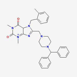 molecular formula C33H36N6O2 B2958928 8-{[4-(diphenylmethyl)piperazin-1-yl]methyl}-1,3-dimethyl-7-[(2-methylphenyl)methyl]-2,3,6,7-tetrahydro-1H-purine-2,6-dione CAS No. 851938-27-7